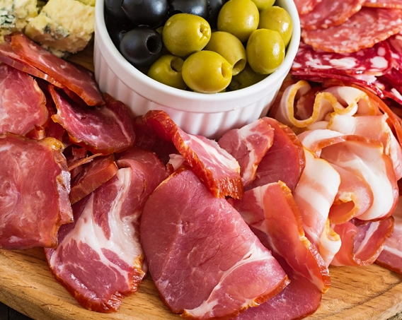 Food on a board